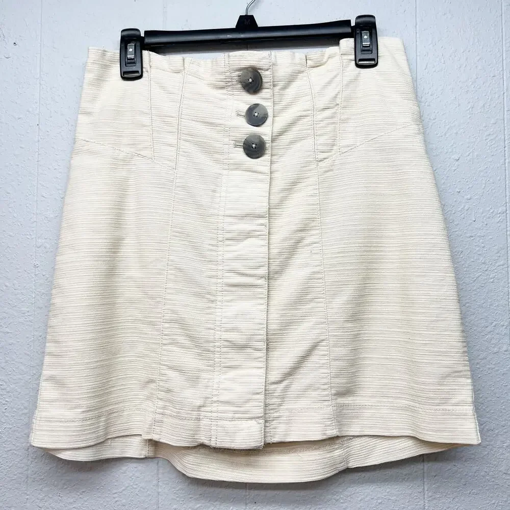 Free People High Waist Button Skirt Womens Medium Boho Chic Festival Country